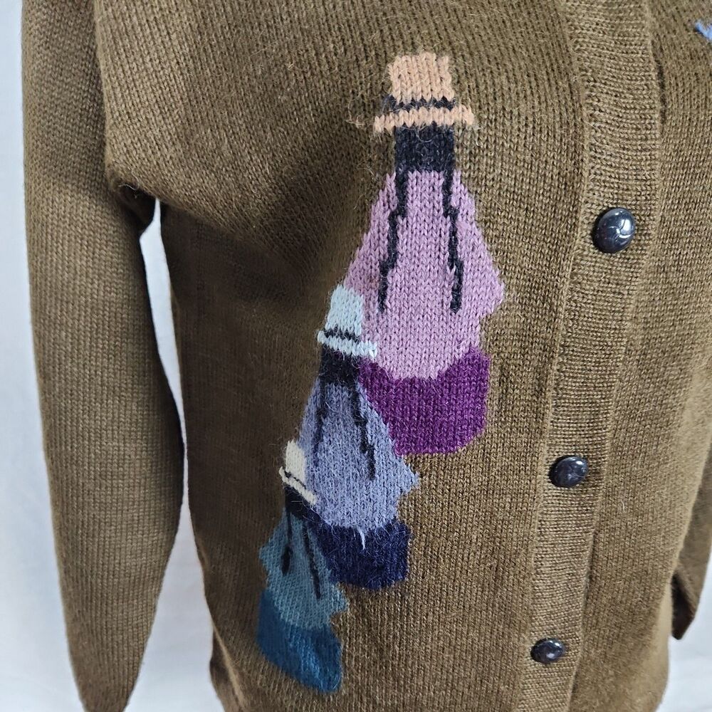 Vtg Loreto Peruvian Baby Alpaca Wool Cardigan Sweater Women Small - Picture 4 of 10